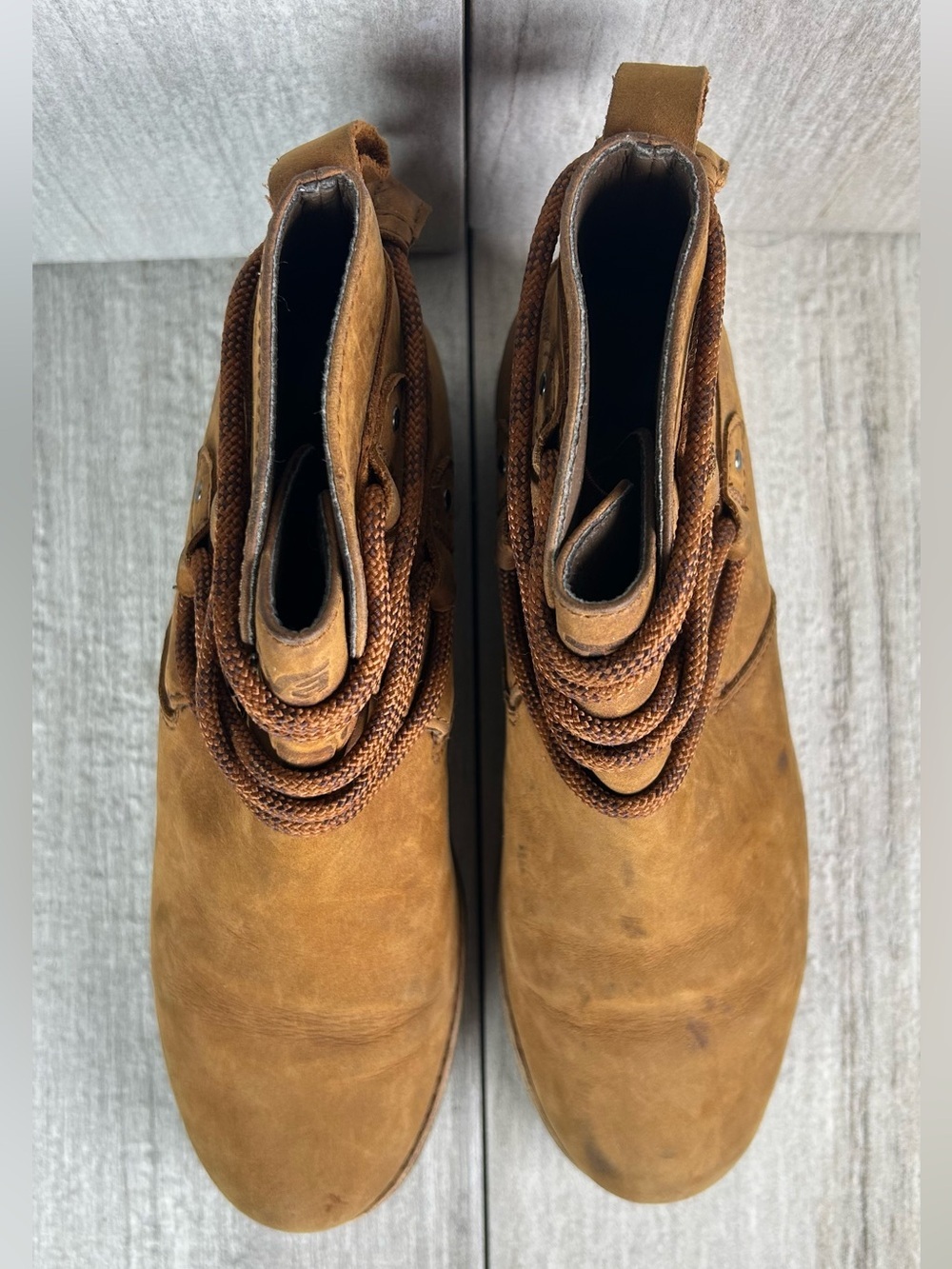 Teva De La Vina Brown Rustic Leather Booties Slip On Ankle Boot Womens Size 6.5 - Picture 7 of 11